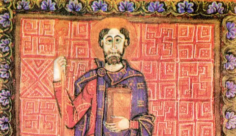 Henryk II Święty po objęciu władzy na rycinie z Biblioteki Miejskiej w Bamberg