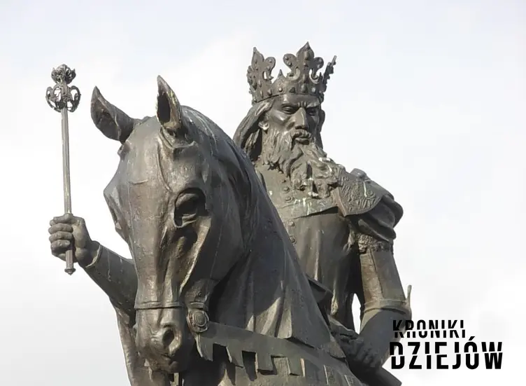 Kazimierz Wielki poniósł śmierć w 1370 roku w Krakowie - wizerunek króla na pomniku w Bydgoszczy