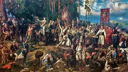 Bitwa pod Racławicami miała burzliwy przebieg, a jej znaczenie jest bardzo duże - wyobrażenie bitwy Jana Matejki