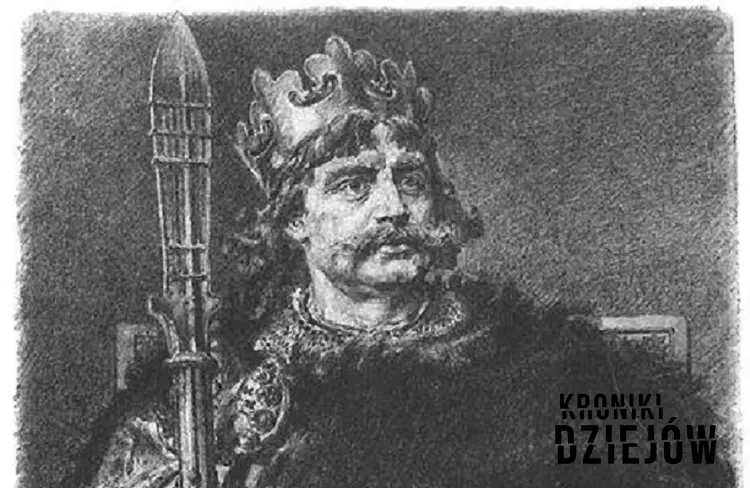 Mieszko I miał syna z Dobrawą i następcę - Bolesława Chrobrego, któy objął tron. Wizerunek Mieszka II na rycinie Ksawerego Pillatiego