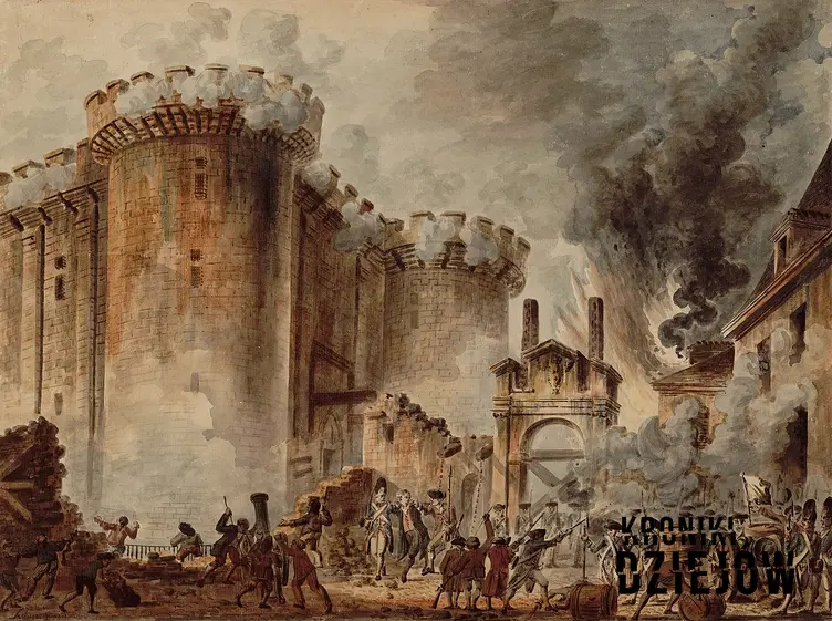Rewolucja francuska rozpoczeła się od zburzenia Bastylii - wydarzenie na obrazie Prise de la Bastille Jean Pierre Houela