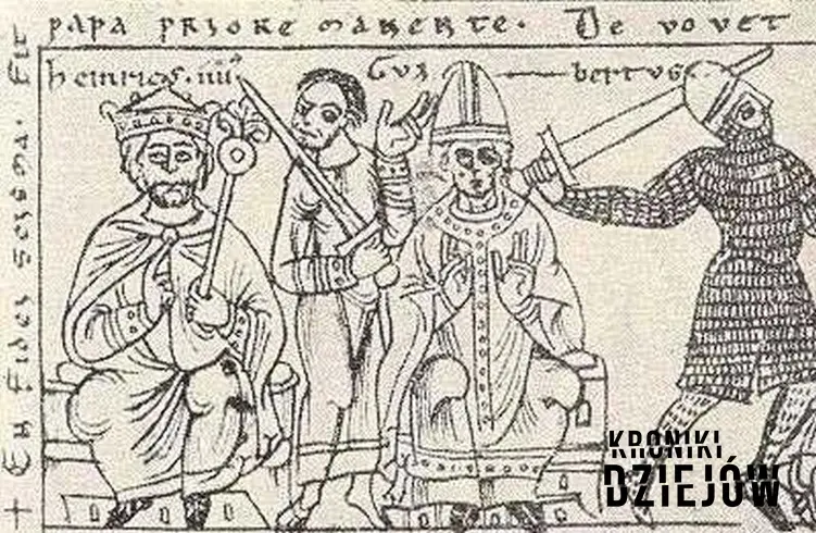 Najgorsi papierze świata, czyli Klement skonfliktowany z Henrykiem IV - rycina pochodząca z epoki