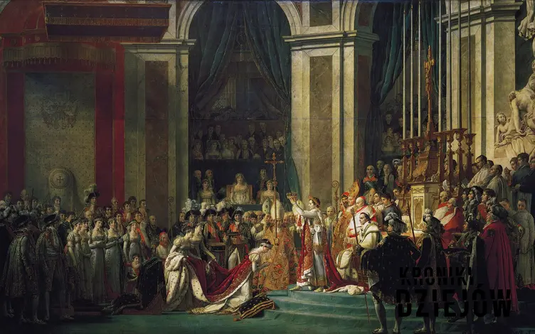 Kodeks Napoleona zmieniał prawo cywilne we Francji i został wprowadzony po koronacji Napoleona i Józefiny - wydarzenie na obrazie Jaques-Louisa Dawida