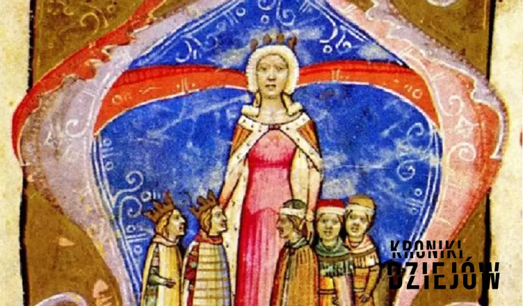 Elżbieta Łokietkówna, córka Władysława Łokietka była królową Węgier - wizerunek na obrazie z XIV w.
