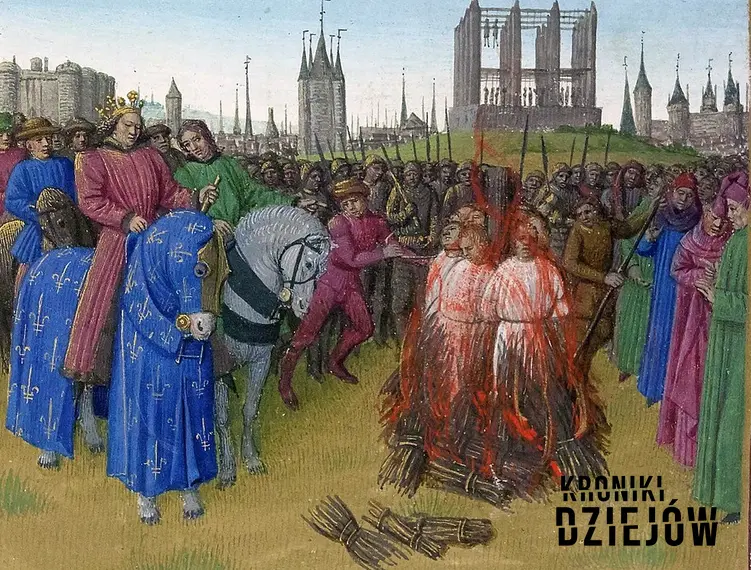 Spalenie Amalrycjan na obrazie Jeana Fouqueta, a także najbardziej okrutne tortury zadawane w Średniowieczu