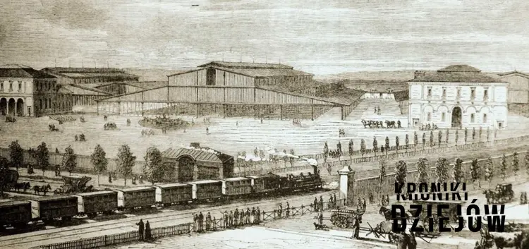 Paryskie hale targowe wybudowane w 1867 roku przygotowane właśnie w czasie Wielkiej Przebudowy Paryża, a także przebieg działań