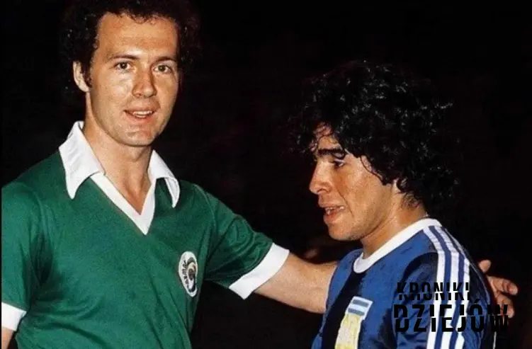 Franz Beckenbauer z Diego Maradoną na meczu, a także najwazniejsze informacje - kariera klubowa i w reprezentacji oraz najważniejsze sukcesy