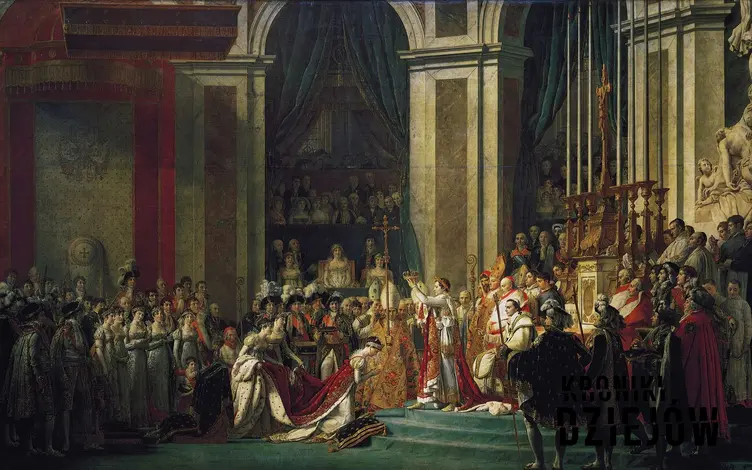 Koronacja Napoleona Bonaparte na obrazie Jacquesa-Louisa Davida, a także informacje: data, znaczenie oraz przebieg krok po kroku