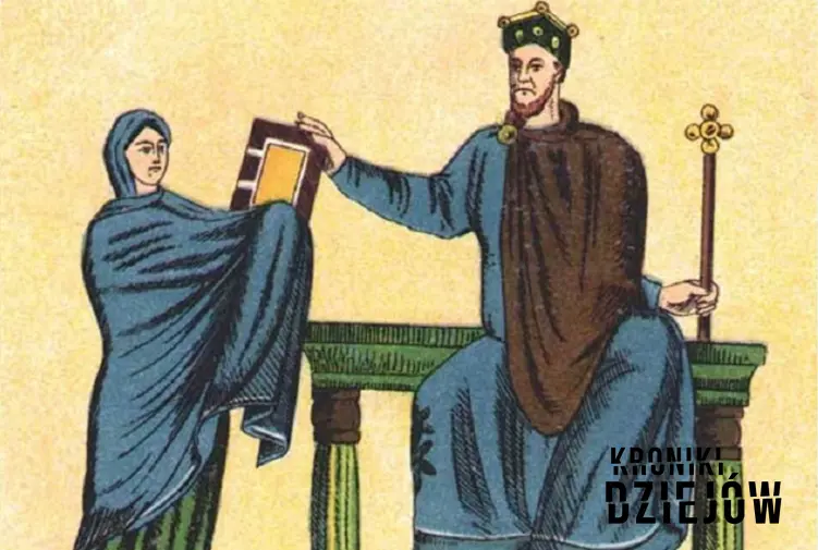 Mieszko II Lambert otrzymuje księgi liturgiczne od Matyldy, a także informacje o Mieszku II i jego kastracji