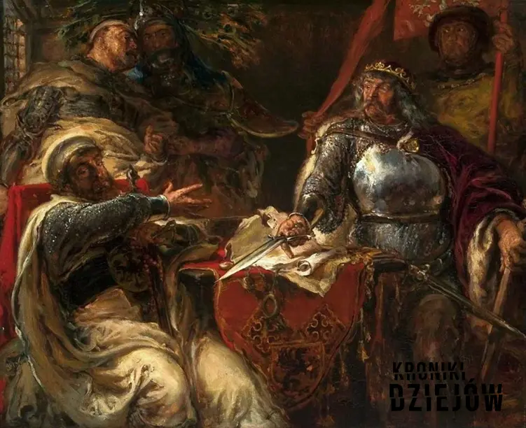 Król Władysław zrywa pokój z Krzyżakami na obrazie Jana Matejko, a także informacje o Łokietku: rządy, porażki, zwycięztwa, najważniejsze dane