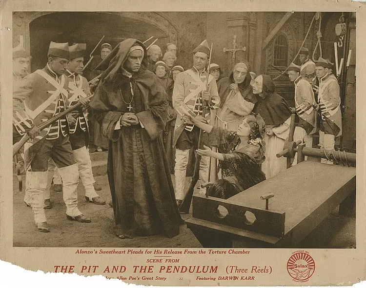 Fotos z wyreżyserowanego przez Guy-Blaché filmu The Pit and the Pendulum (1913)