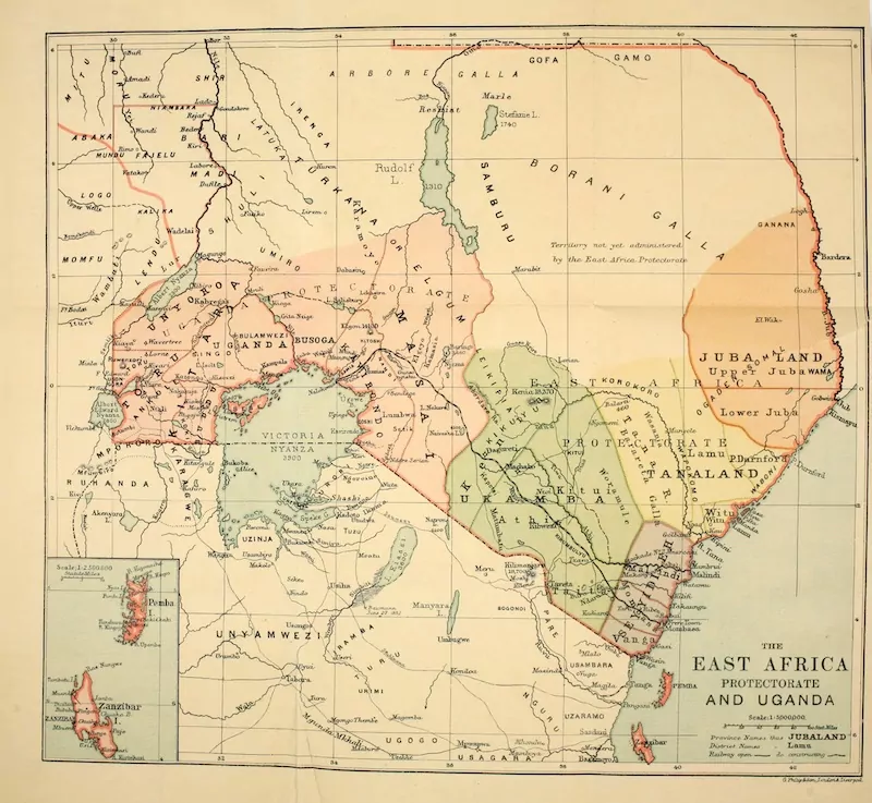 Mapa Ugandy z 1898 roku