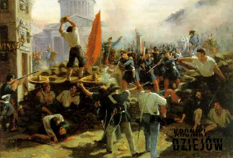 Obraz Barykada na Rue Soufflot Horace Vernet, a także przebieg rewolucji lutowej we Francji
