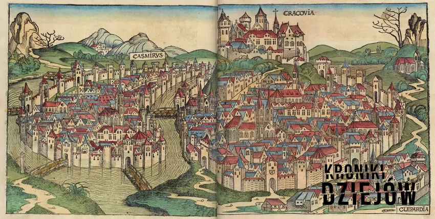 Panorama Krakowa, 1493, Norymberga.