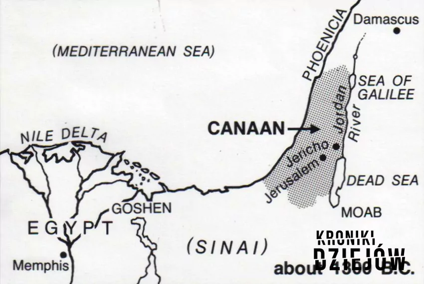 Ziemia Kanaan, starożytny Izrael, mapa