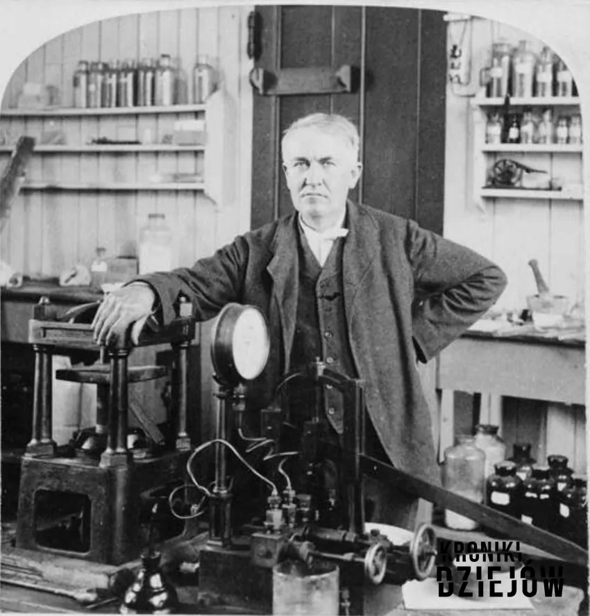 Thomas Edison w pracowni, 1901