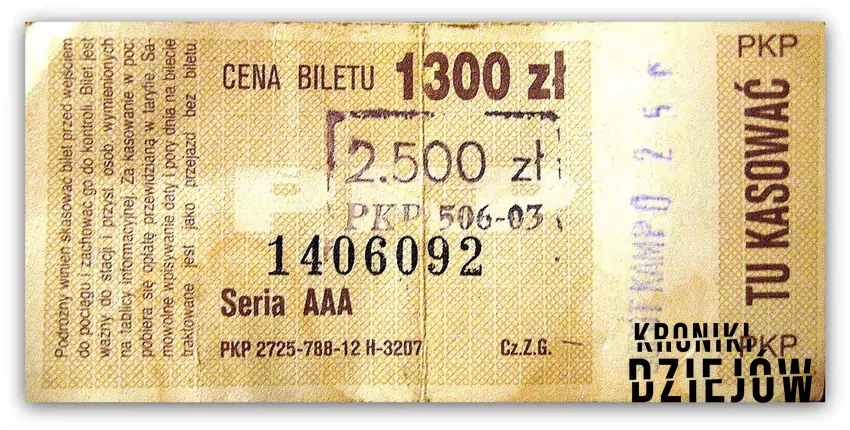 Bilet za 2500 zł, lata 90.