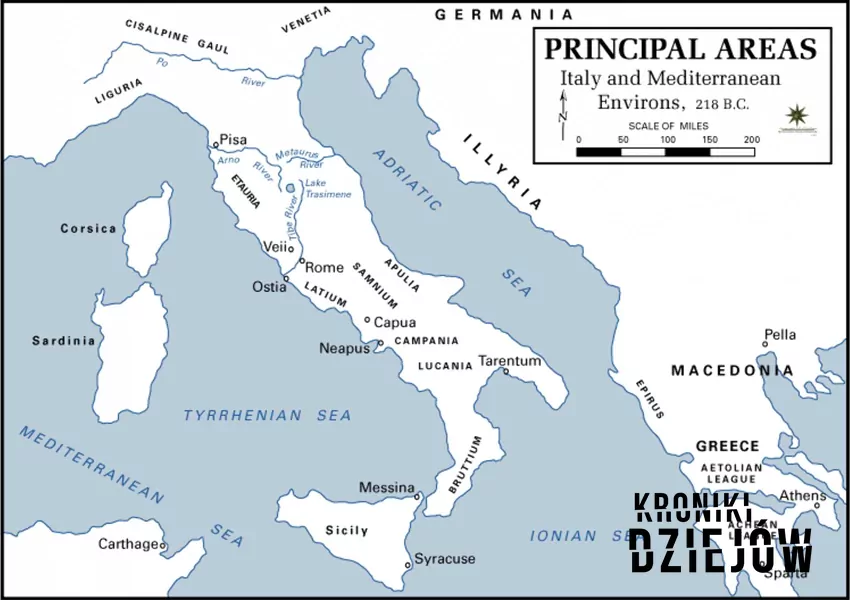 Mapa marszu gladiatorów Spartakusa