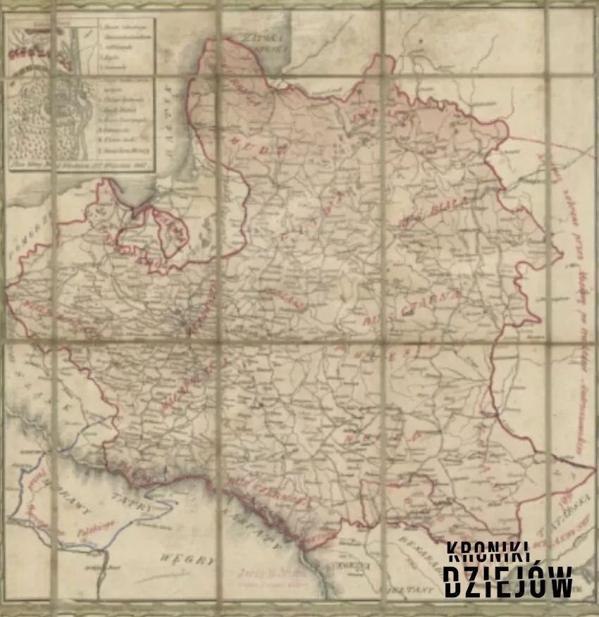 Mapa Polski za Sobieskiego, 1883