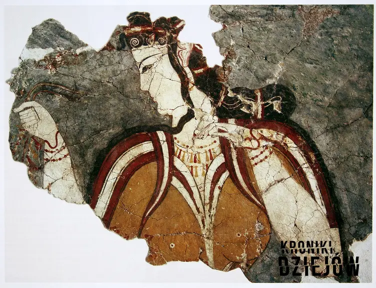 Fresk przedstawiający damę z Myken, Księżniczka z Myken, fresk z epoki brązu
