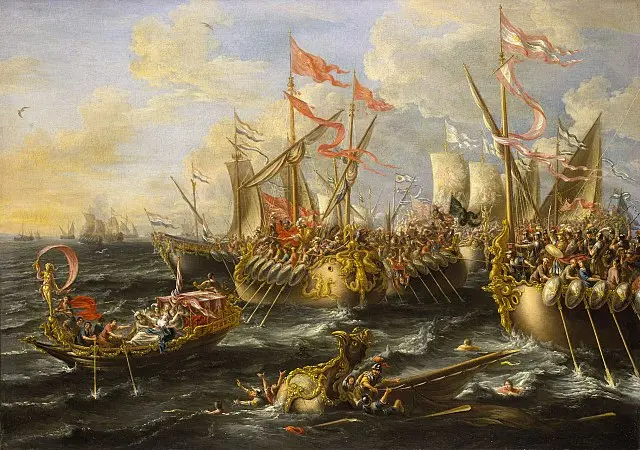 Bitwa pod Akcjum w ramach wojny domowej między Oktawianem Augustem a Markiem Antoniuszem, najsłynniejsze bitwy morskie w historii ludzkości