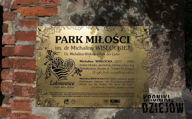 Park Miłości w Lubniewicach nosi imię Michaliny Wisłockiej