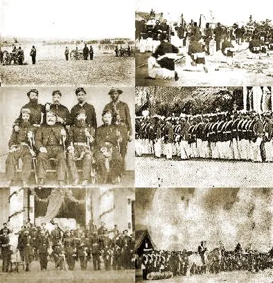 Kompilacja fotografii z wojny trójprzymierza wykonanych przed 1871 rokiem
