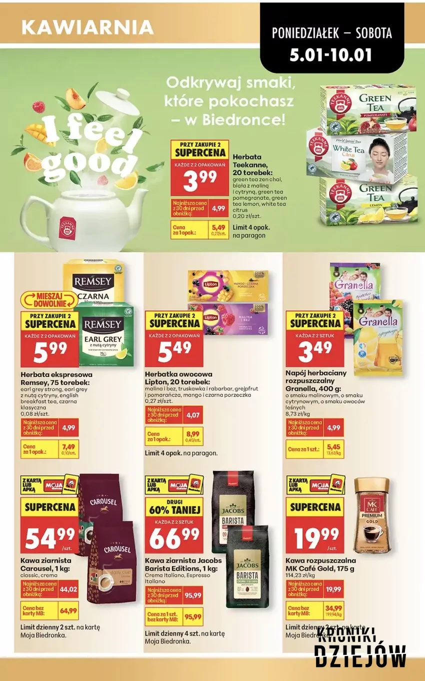 Ulubione kawy są zdecydowanie tańsze w najbliższym tygodniu Promocje w Biedronce