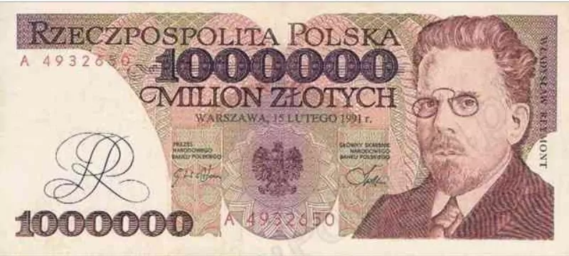 Banknot milion złotych z 1991 roku