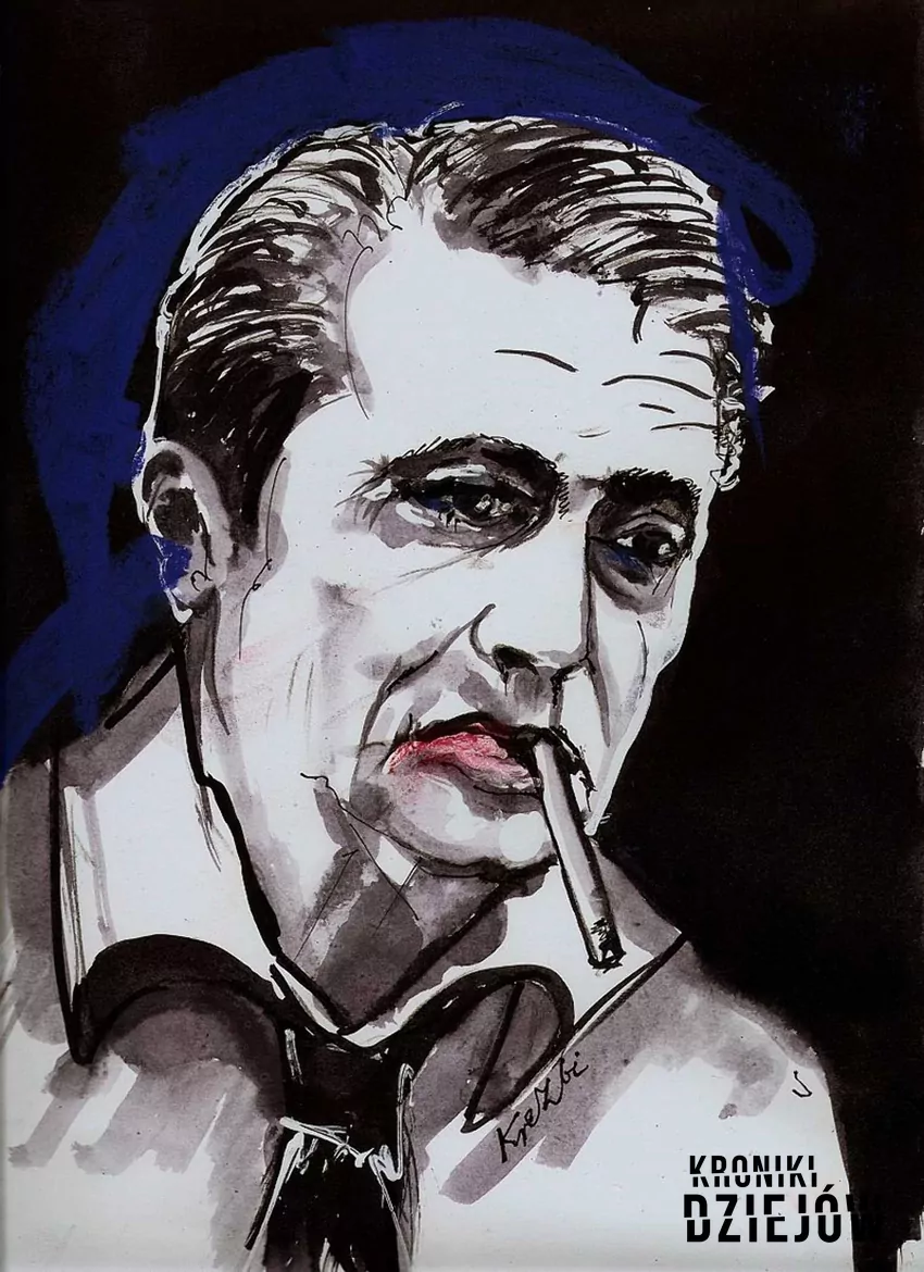 Portret Marka Hłaski pędzla Zbigniewa Kresowatego - fot. domena publiczna Marek Hłasko i jego historia, twórczość i życie prywatne oraz ciekawostki o pisarzu