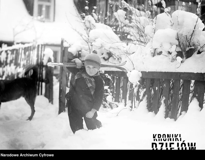 Chłopiec na sankach