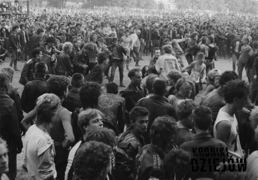 Publiczność festiwalu w Jarocinie (1985), fot. domena publiczna/Narodowe Archiwum Cyfrowe Publiczność festiwalu w Jarocinie (1985)