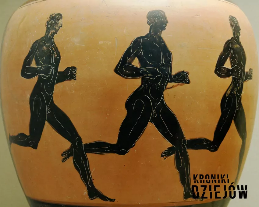 Trzech biegaczy przedstawionych na amforze (332–333 r. p.n.e.)