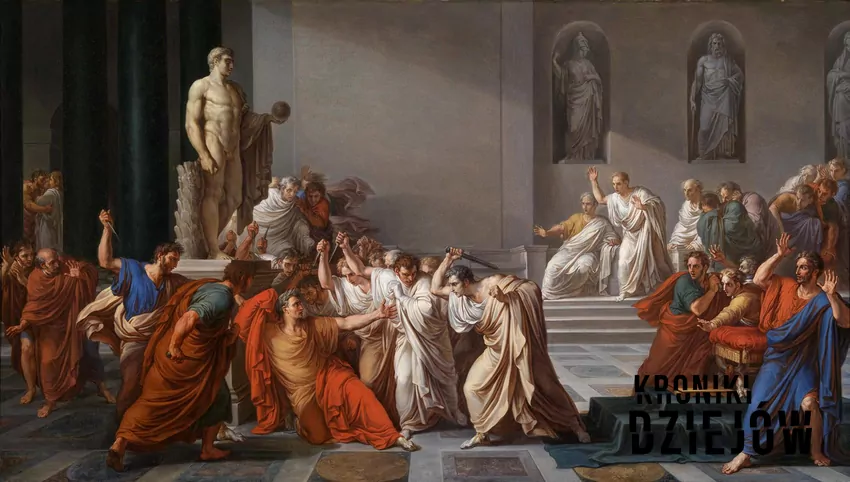 Śmierć Juliusza Cezara na obrazie Vincenzo Camucciniego (1805), fot. domena publiczna/Wikipedia Śmierć Juliusza Cezara na obrazie Vincenzo Camucciniego (1805)