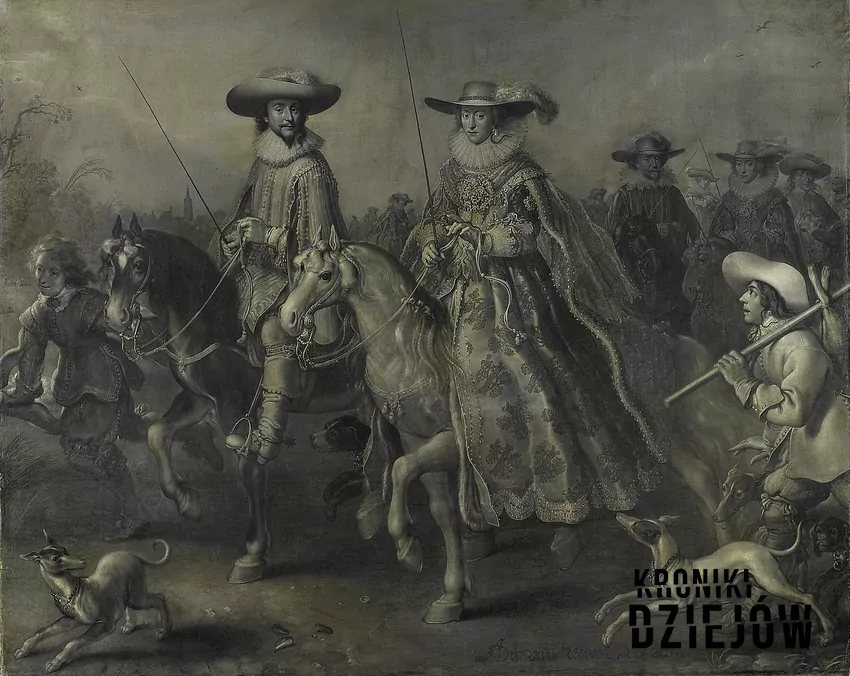 Elżbieta i Fryderyk V na rycinie Adriaena van de Venne z 1626 roku (domena publiczna) Elżbieta i Fryderyk V