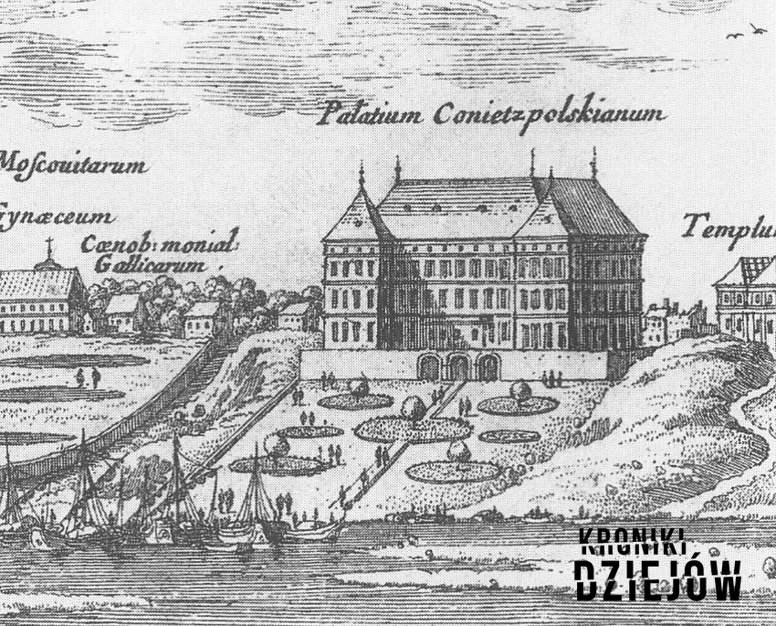 Pałac na rycinie Erika Dahlbergha (1656)