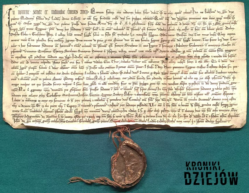 Dokument pergaminowy z Archiwum Głównego Akt Dawnych, Dokument Bolesława V Wstydliwego,  skąd się wziął przydomek Bolesława V Wstydliwego, panowanie i polityka wewnętrzna księcia Bolesława V Wstydliwego