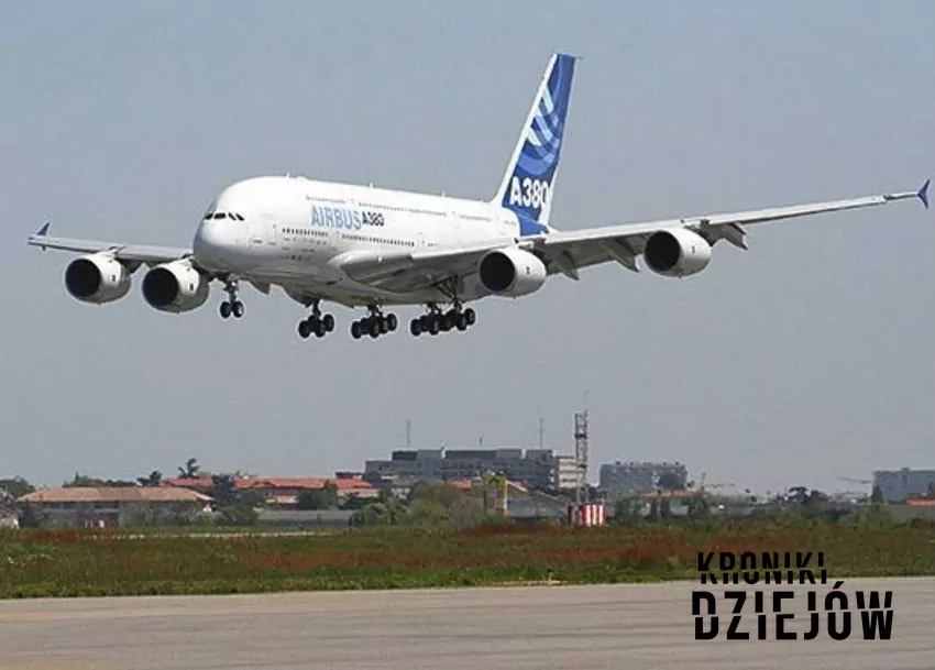 Dziewiczy lot Airbusa A 380 - fot. domena publiczna Airbus A 380, czyli jeden z największych samolotów, a także inne duże samoloty pasażerskie