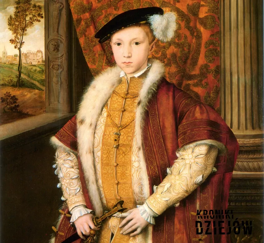 Król Anglii Edward VI na portrecie przypisywanym Williamowi Scrotsowi (1546)