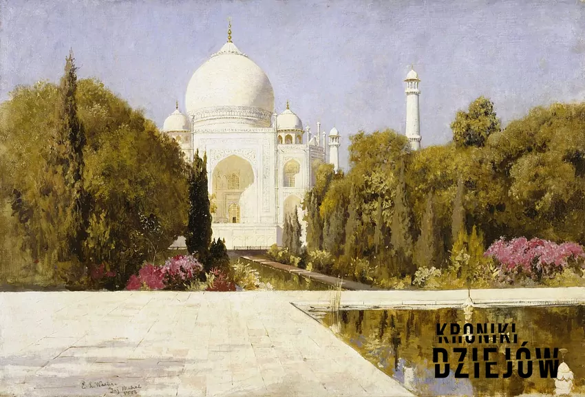 Taj Mahal na obrazie Edwina Lorda Weeksa z 1883 - fot. domena publiczna Mumatz Mahal i jej historia, a także informacje o Taj Mahal, jej grobowiec i jego historia