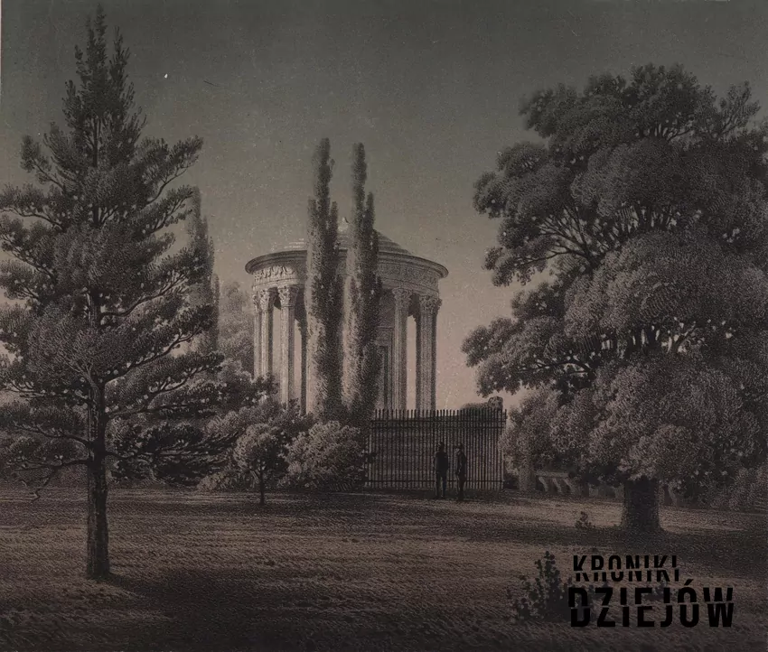 Świątynia Sybilli na litografii Adama Lerue (ok. 1858)