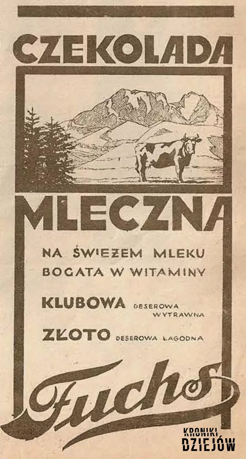Opakowanie czekolady z 1931 roku