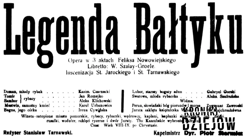 Plakat z premiery opery "Legenda Bałtyku" Feliksa Nowowiejskiego (1924)
