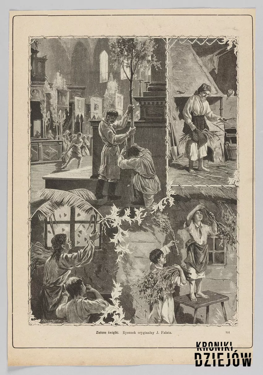 Zielone Świątki, ilustracja z "Tygodnika Ilustrowanego" (1881)