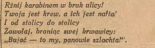 Fragment wiersza wydrukowanego w "Robotniku" (domena publiczna, autor nieznany) Do prostego człowieka - fragment