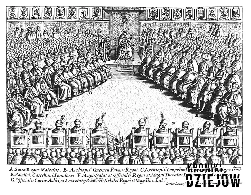 Rycina Giacomo Lauro przedstawiająca sejm walny w czasach Zygmunta III Wazy