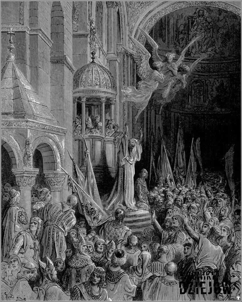Doża Dandolo przed krzyżowcami, rycina Gustava Dore'a (1883)