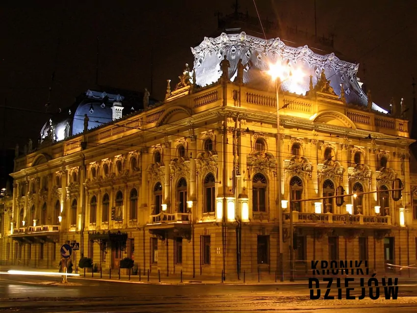 Pałac Izraela Poznańskiego nocą (2005), fot. domena publiczna/Wikipedia Pałac Izraela Poznańskiego nocą (2005)