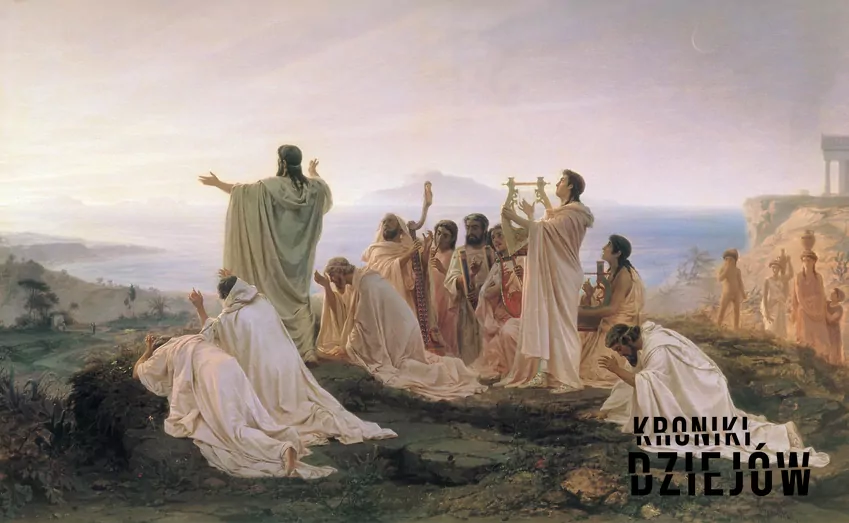 Pitagorejczycy celebrujący wschód słońca, obraz Fiodora Bronnikowa (1869)