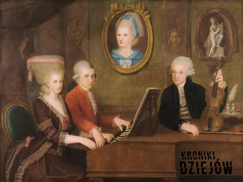 Portret rodziny Mozartów autorstwa Johanna Nepomuka della Croce (ok. 1780)